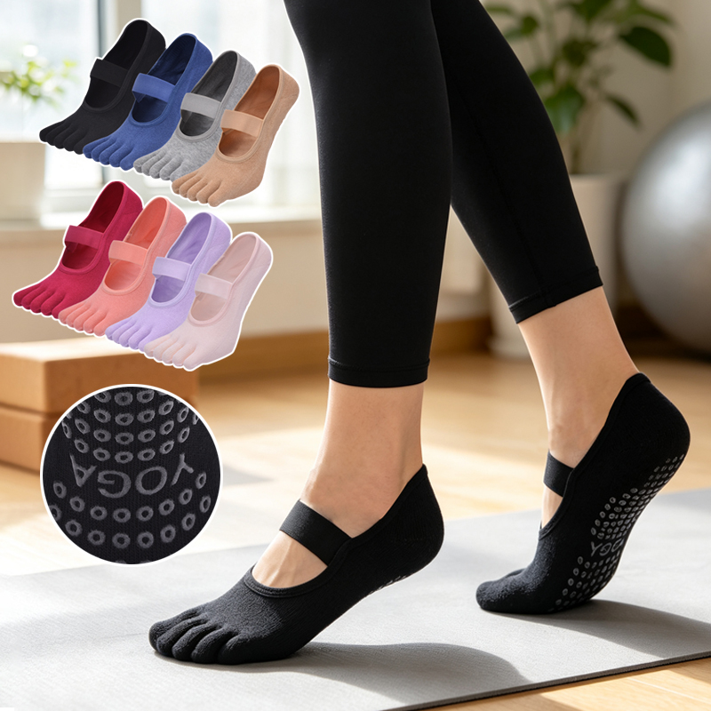 Yoga Mat - Meias de Pilates Antiderrapantes com Cinco