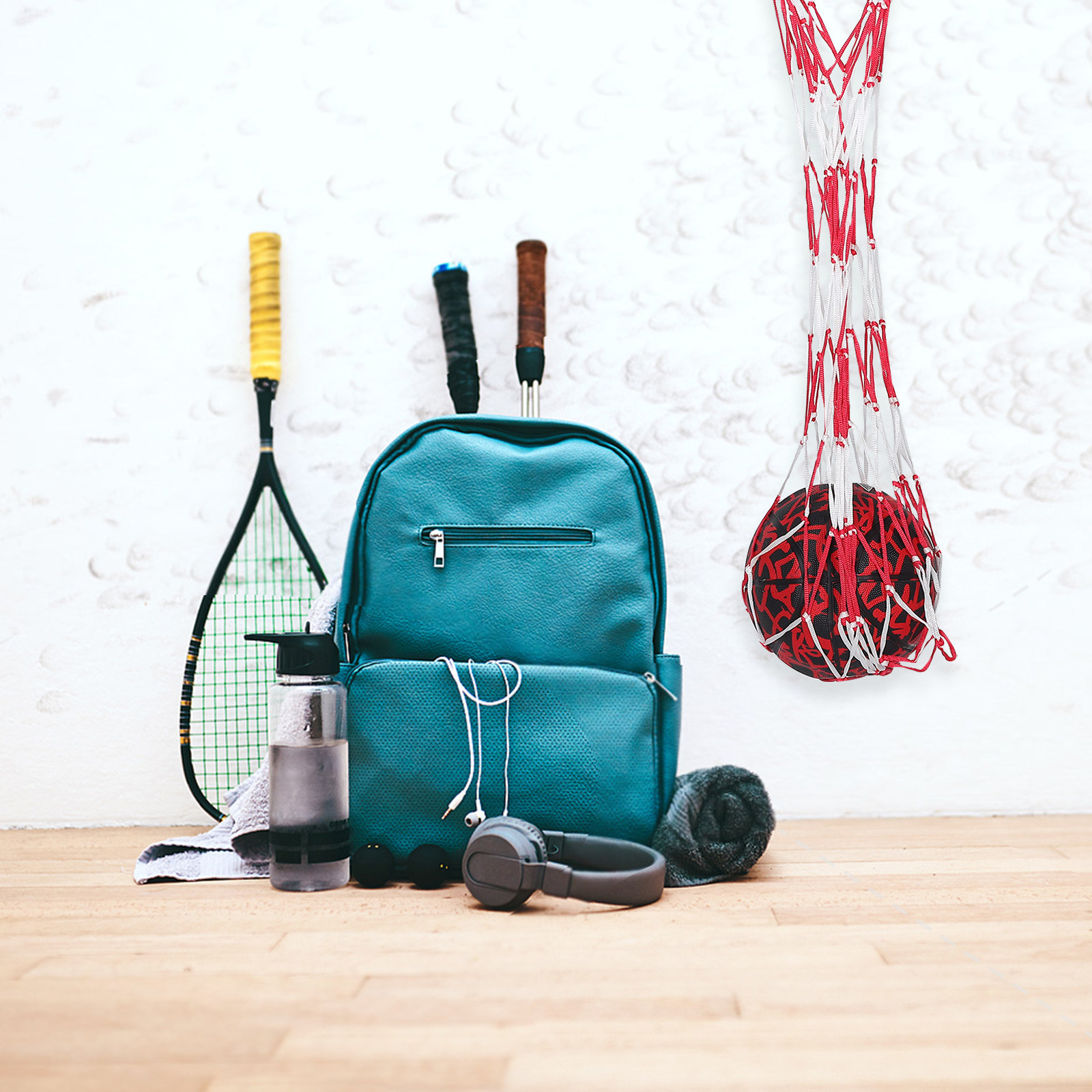 Gym Ball - Bolsa de malha portátil para bolas,