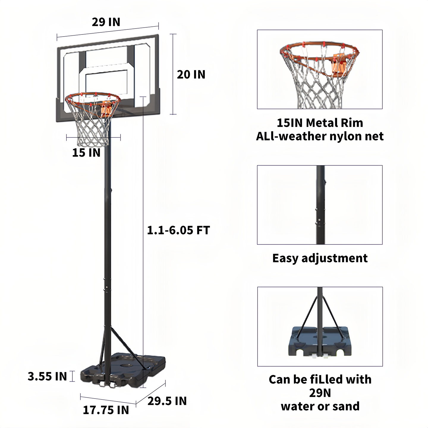 Aro de basquete para venda por - Basketball Hoop avaliação e preço